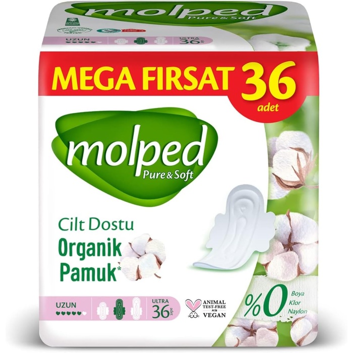 Molped Pure&Soft Ultra Hijyenik Ped Uzun Mega Fırsat 36 Adet