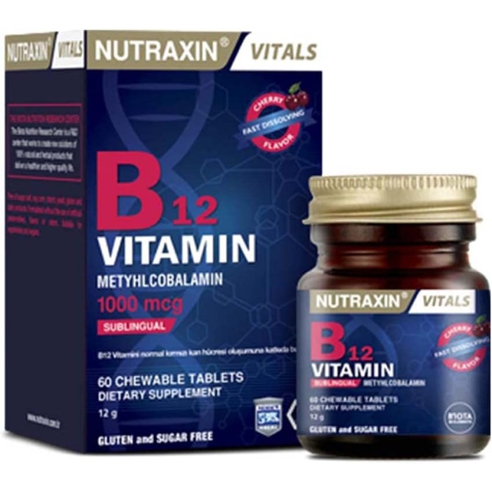 Nutraxin B12 Vitamin 1000 mcg 60 Tablet Takviye Edici Gıda