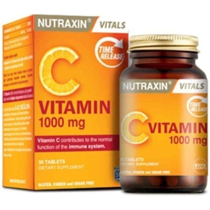 Nutraxin Vitals Vitamin C 1000 mcg 30 Tablet Takviye Edici Gıda