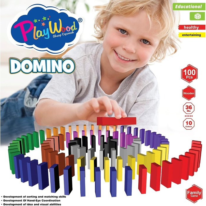 Playwood Kutuda Ahşap Domino Oyunu