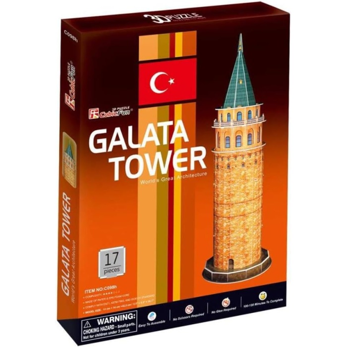 3D 17 Parça Puzzle Galata Kulesi