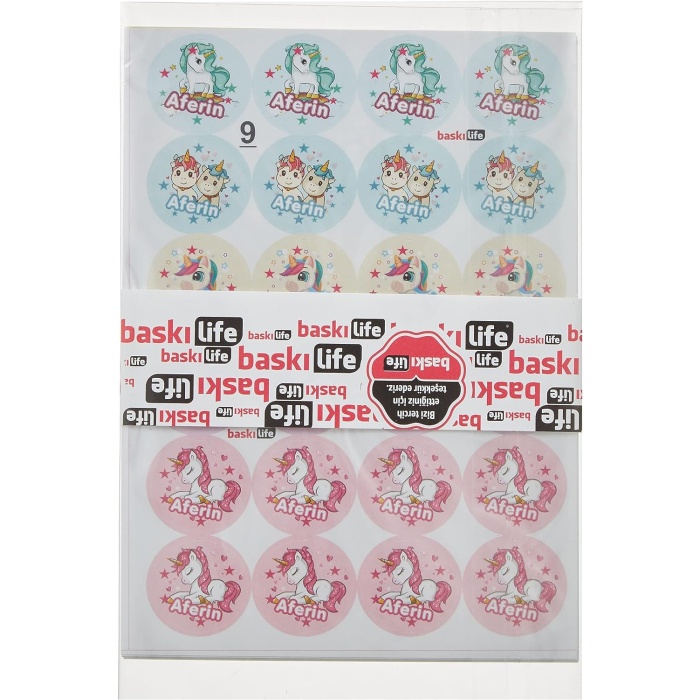 Baskı Life Sevimli At Aferin Ödev Sticker Etiket 210 Adet