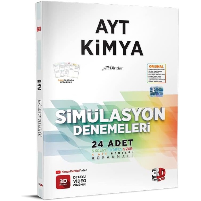 3D Yayınları AYT Kimya 24 Simülasyon Deneme Sınavı