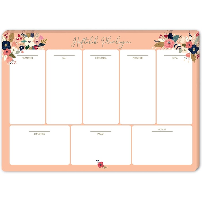 Haftalık Planner, Pudra, 17x24