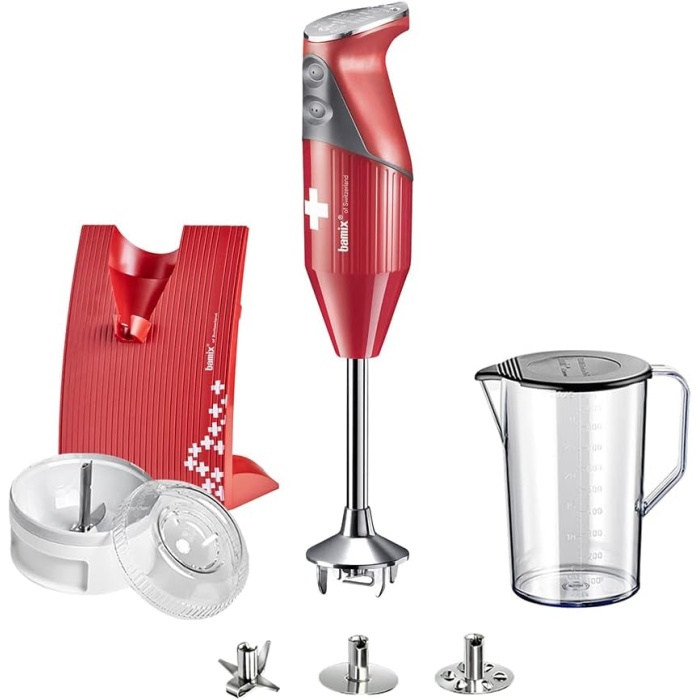 ® M200, SWISSLINE Blender Seti, 200W, Kırmızı-Krom