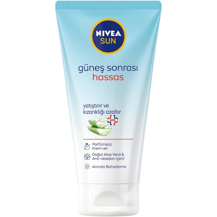 Sun Hassas Cilt Güneş Sonrası Krem Jel e Vera Özlü, 48 Saat Nemlendirme (175 ml)