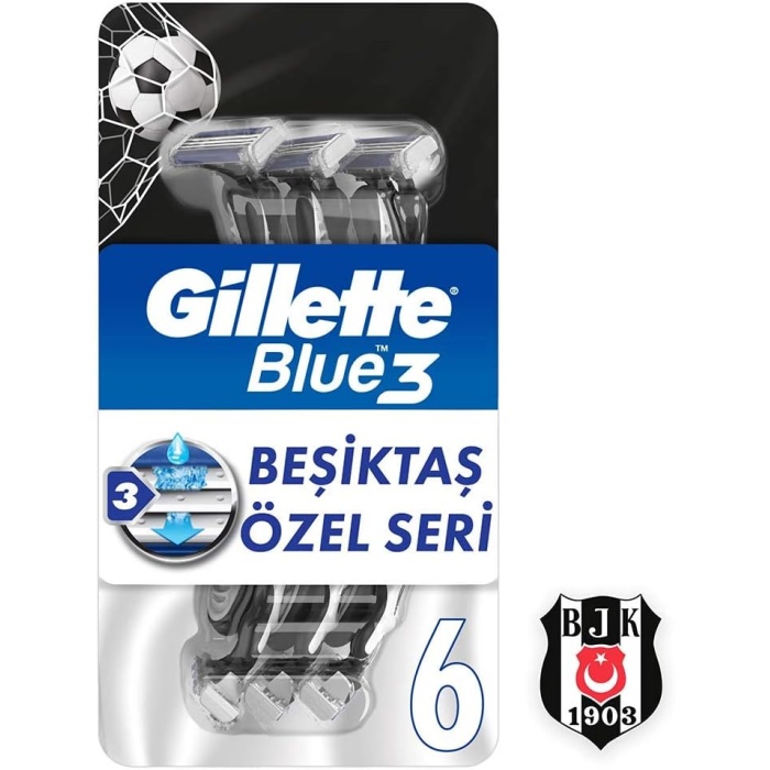 Blue3 Kullan At Tıraş Bıçağı Beşiktaş Taraftar Pak 6lı