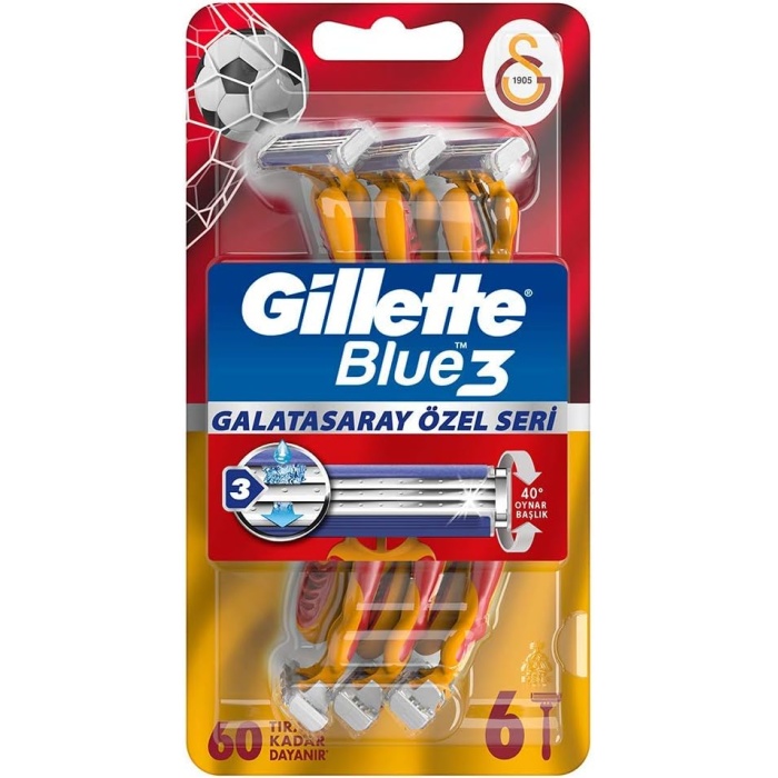 Blue3 Kullan At Tıraş Bıçağı Galatasaray Taraftar Pak 6lı