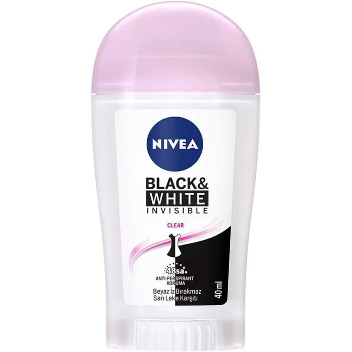 Kadın Stick Deodorant Black & White Invisible , 48 Saat Anti-Perspirant İz Bırakmayan Koruma (40 ml)