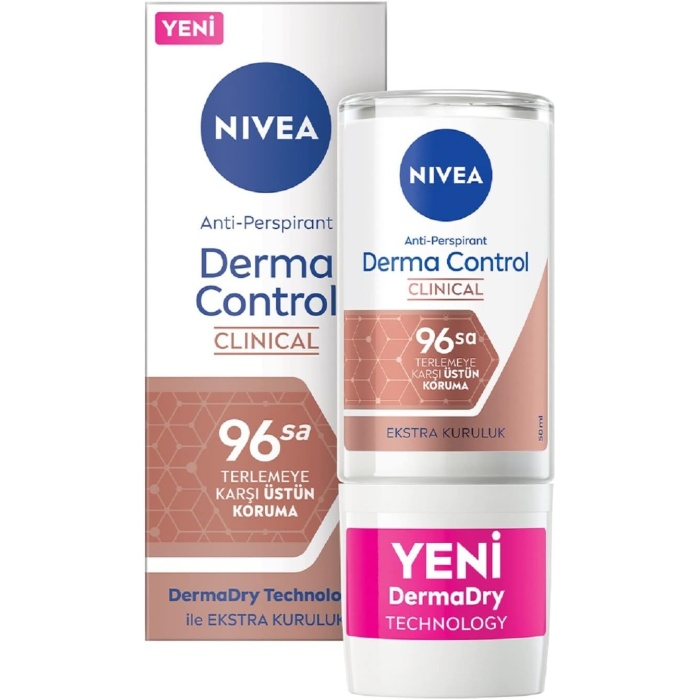 Derma Control Clinical Kadın  deodorant 50 ml, 96 saat üstün koruma, Anti-perspirant