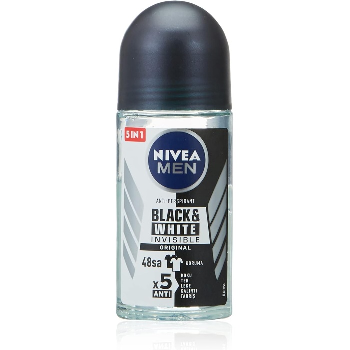 Men Erkek Roll On Deodorant Black & White Invisible Original 48 Saat Anti-Perspirant Koruma (50 ml)