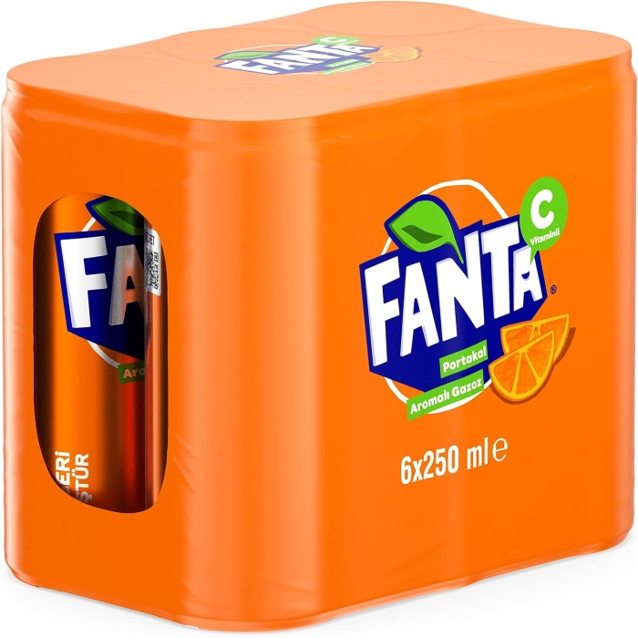 Fanta Portakal Aromalı Gazoz Kutu 6x250 ml