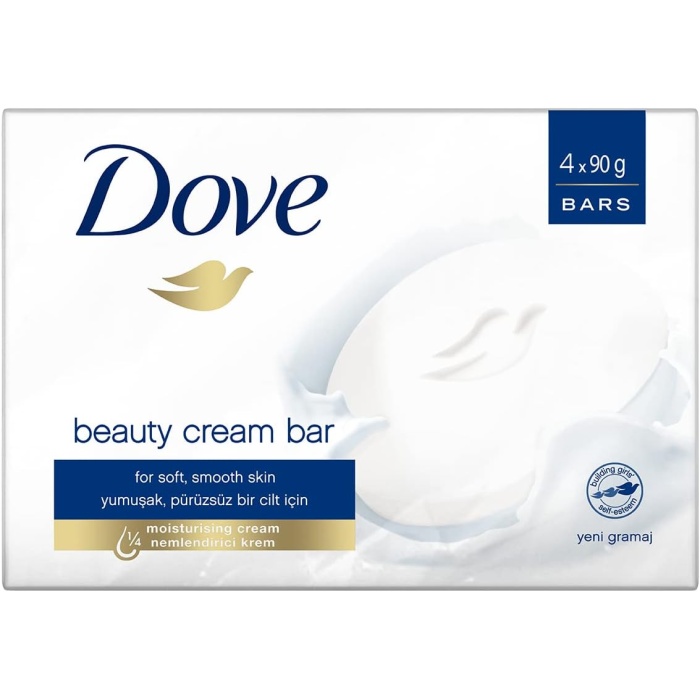 Beauty Cream Bar Katı Güzellik Sabunu Original Nemlendirici Etkili, (4 x 90 g)