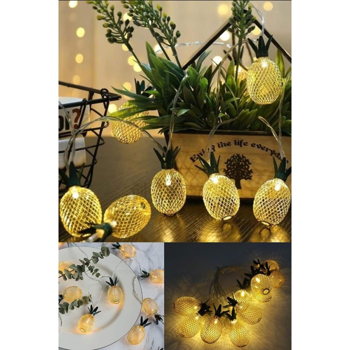 EE34YT1428 Dekoratif Pilli Pine Ananas Pilli Şerit Led Işık, 1 metre