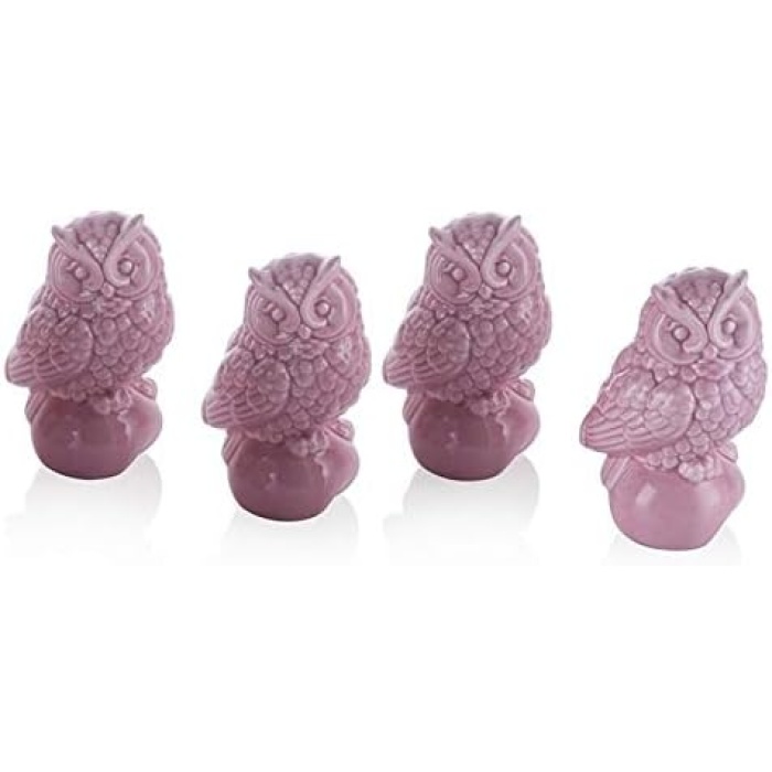 4lü Pembe Baykuşlu Biblo 9cm