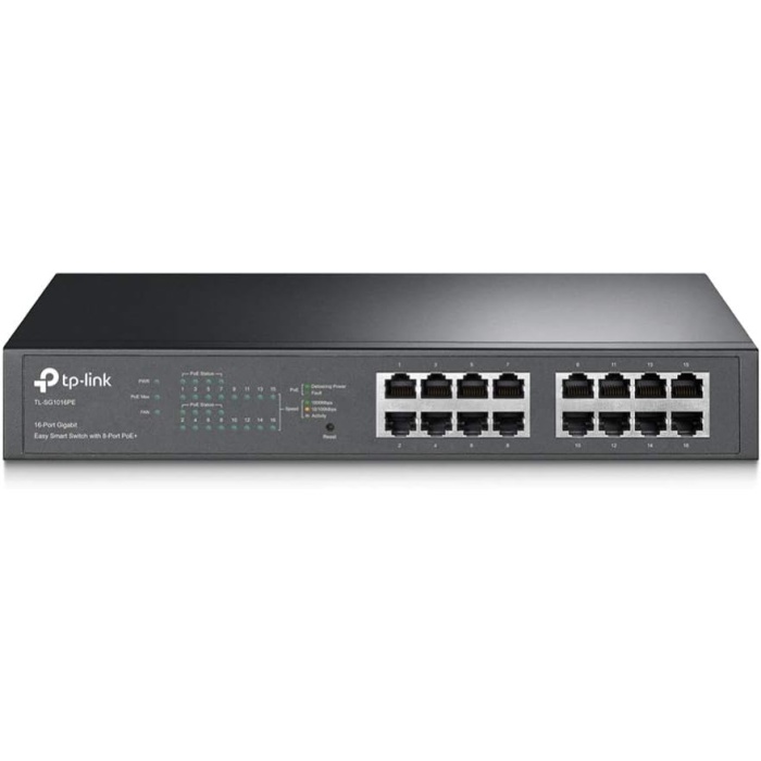 TL-SG1016PE, 16-Port Gigabit Easy Smart Switch with 8-Port PoE+