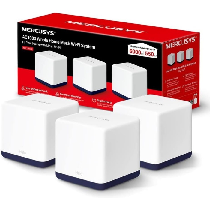 Mercusys H H50G(3-Pack), AC1900 Mbps Tüm Ev Mesh Wi-Fi Sistemi