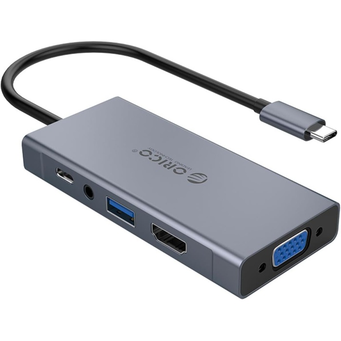 Orico Type-C to USB 3.0 HDMI VGA AUX PD Çoklayıcı Dönüştürücü HUB