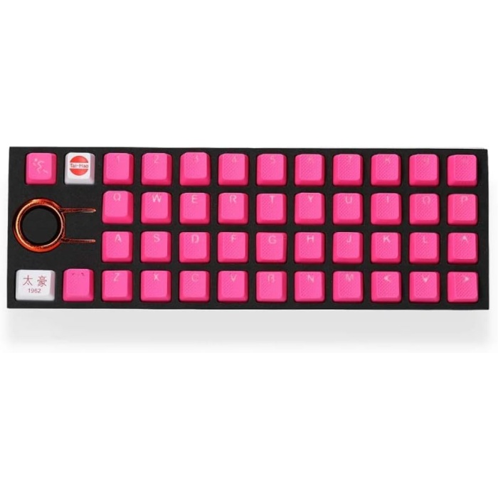 Tai-Hao Cherry MX Switches 42-key Rubberized Gaming Keycap Set, Color: Neon Pembe