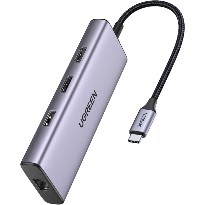 Type-C to HDMI USB 3.0 RJ45 USB-C 60W TF ve SD Dönüştürücü HUB