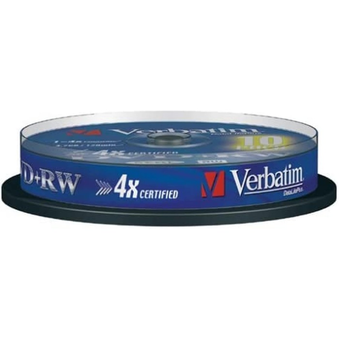 Verbatim DVD+RW 4X 4.7GB 10 Pack Spindle Matt Silver