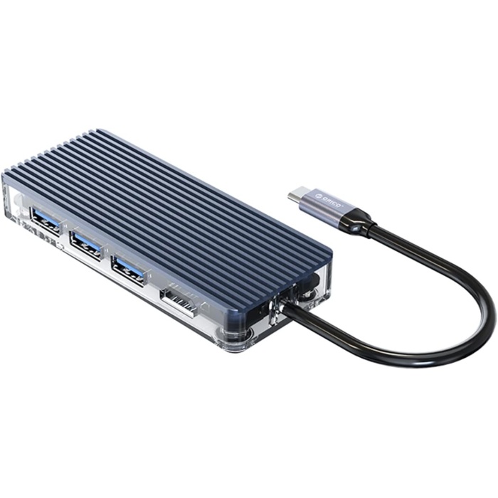 Orico 7 Portlu USB 3.0 100W HDMI TF/SD Kart Okuyucu Çoklayıcı HUB Gri