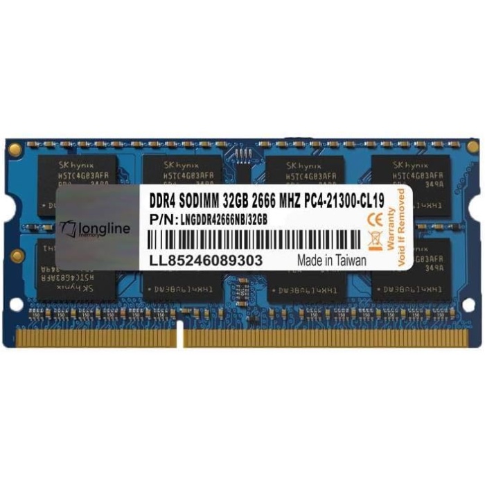 Longline 32GB DDR4 2666MHz book Bellek CL19 PC4-21300 LNGDDR42666NB/32GB, Siyah