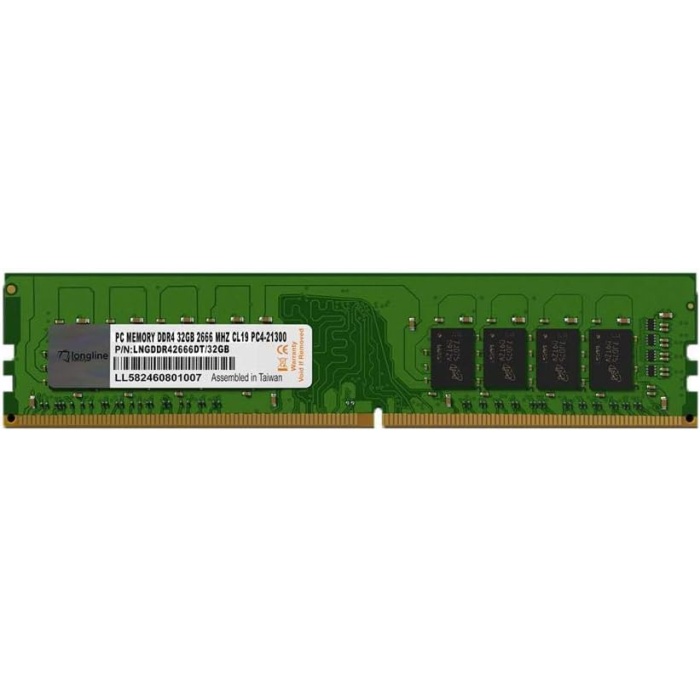 Longline 32GB DDR4 2666MHz Masaüstü PC Bellek CL19 PC4-21300 LNGDDR42666DT/32GB