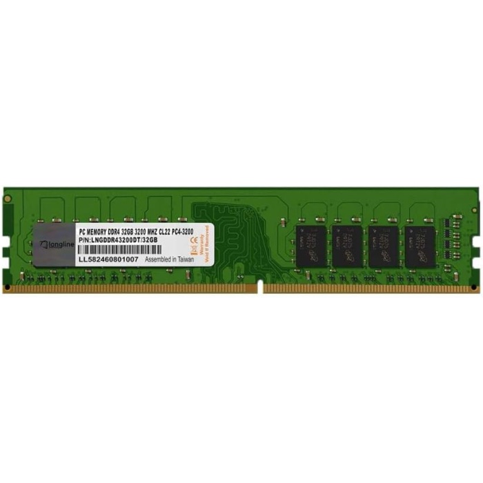 Longline 32GB DDR4 3200MHz Masaüstü PC Bellek CL22 LNGDDR43200DT/32GB, Siyah