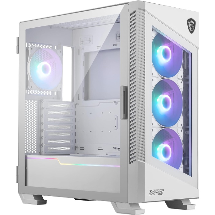 MSI MPG VELOX 100R WHITE Temperli Cam 1 x A-RGB Fan 4 x 120mm Fan ATX Gaming Biisayar Kasası