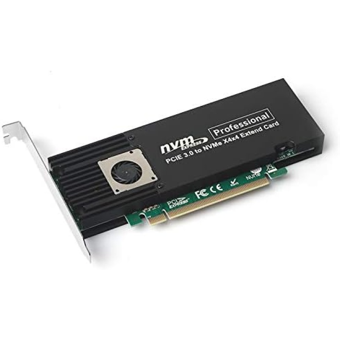 Dark 4x NVMe M,2 Destekli, Fanlı, 6500 MB/S Software RAID PCIE X8 Kart (DK-AC-PEM4000)