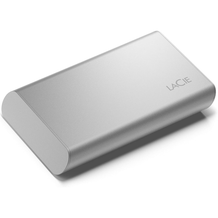 LaCie Portable SSD, 500 GB, harici SSD, USB-C, USB 3.2 Gen 2, 1.050 MB/snye varan hızlar, Gümüş, Mac PC ve iPad için, 3 yıl Rescue Services (STKS500400)