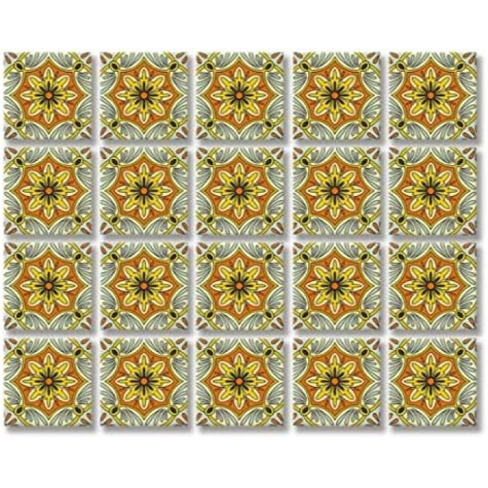 Sarı Tile 3 Metraj Desenli Pvc Karo 10 * 10 Cm 20li Paket