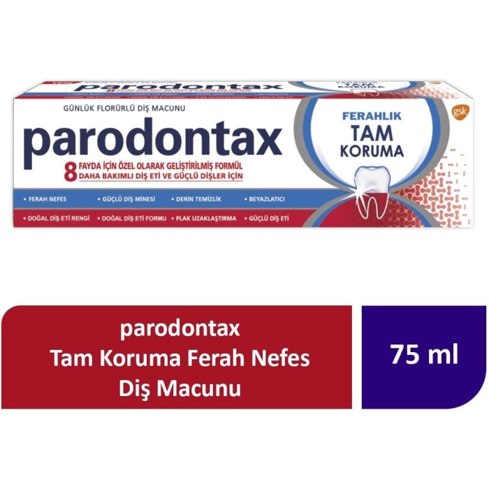 Parodontax Tam Koruma Ferahlık Günlük Florürlü Diş Macunu (1 x 75 ml)