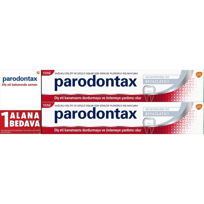 Parodontax Geliştirilmiş Tat Beyazlatıcı 2li Paket Günlük Florürlü Diş Macunu (2 x 75 ml)