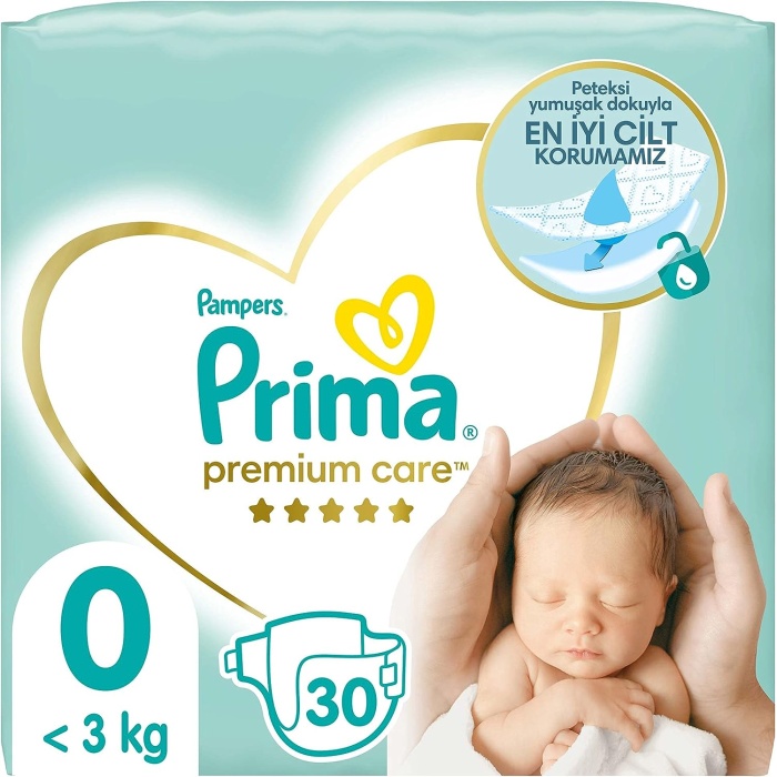 Bebek Bezi Premium Care 0 Beden 30 Adet Prematüre Tekli Paket