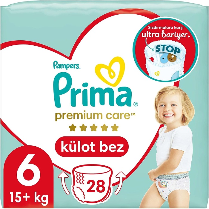 Külot Bebek Bezi Premium Care 6 Numara 28li 15+ kg