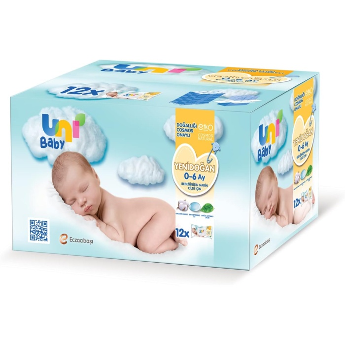 Uni Baby Yenidoğan Islak Mendil 12 Paket (12 x 50 Yaprak)