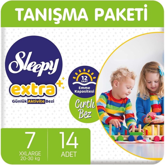 Sleepy Extra Günlük Aktivite 20-30 kg 7 Beden XXLarge Bebek Bezi (1 x 14 Adet)