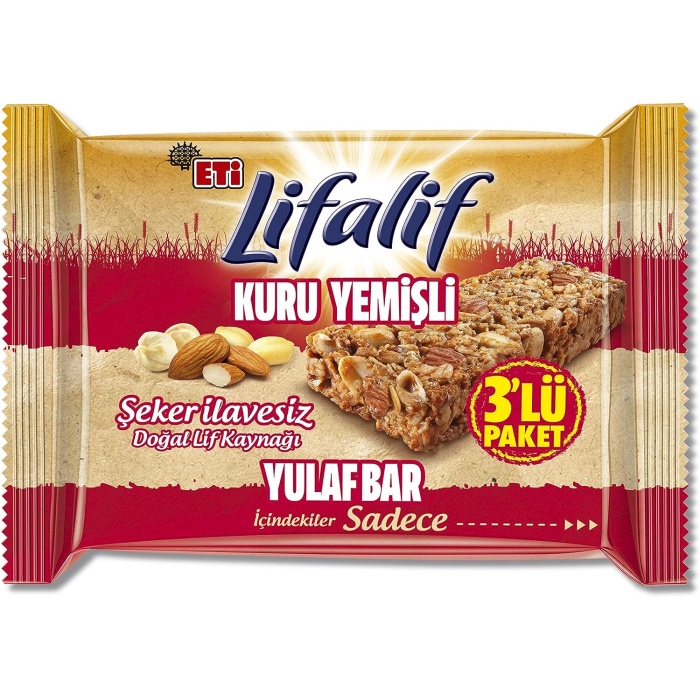 Lifalif Kuru Yemişli Yulaf Bar 3 x 35 g