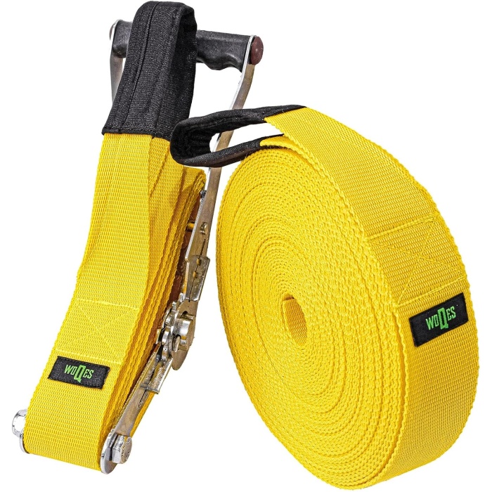 woqes Slackline Denge Yürüme İpi, Sarı, 18mt