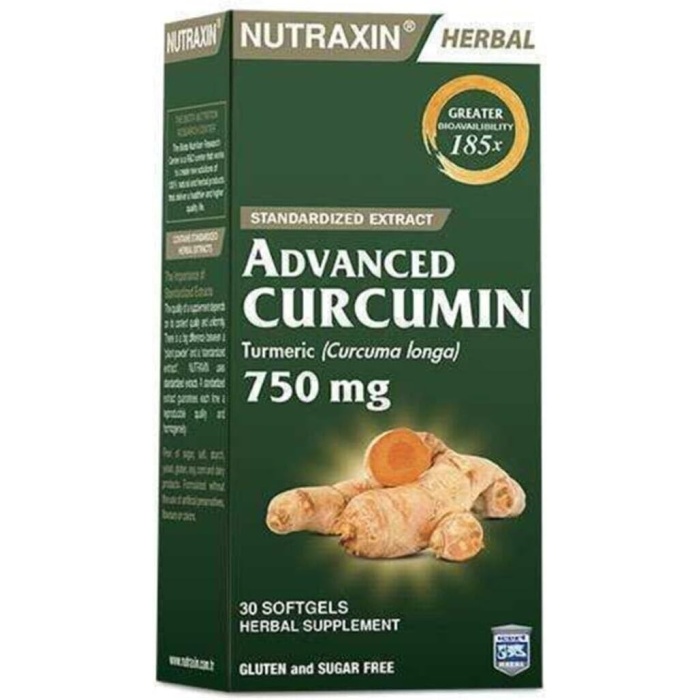 Nutraxin HerbalAdvanced Curcumin 750 mg Zerdaçal Ekstreli Takviye Edici Gıda (1 x 30 Kapsül)