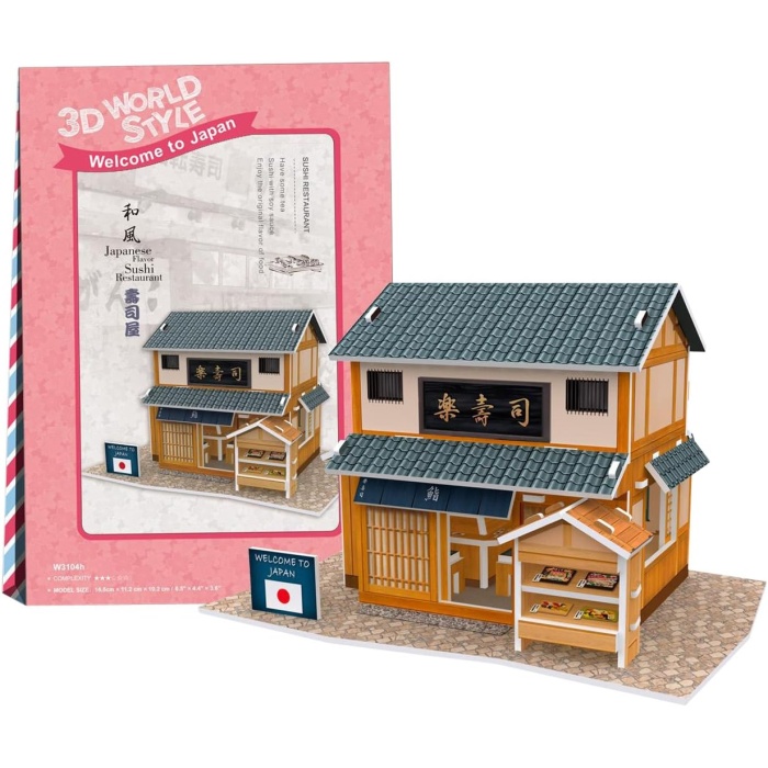 CUB/W3104H 3D 32 Parça Puzzle Japon Sushi Restoranı