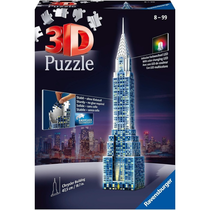 (125951) 3D Puzzle Night Serisi, Chrysler Binası