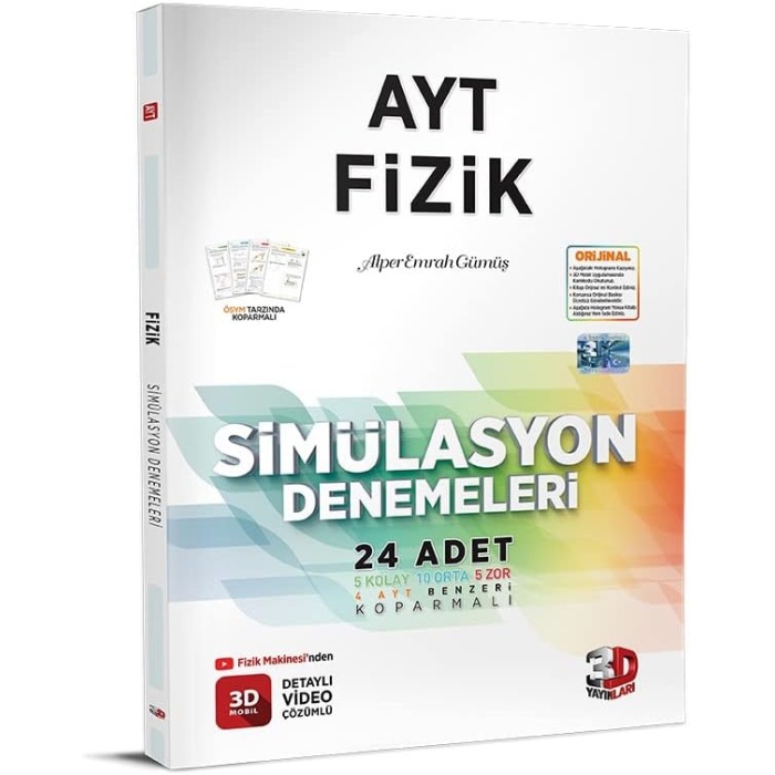 3D Yayınları 2023 AYT Fizik Simülasyon Deneme