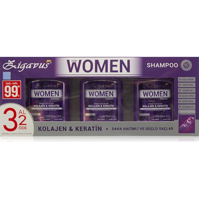 Women Kolajen Keratin Şampuan (3 x 300 ml)