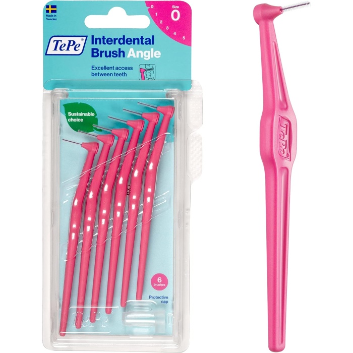 Tepe Angle Saplı Arayüz Fırçası Pembe 0 Mm 6Lı (1 x 6 Adet)