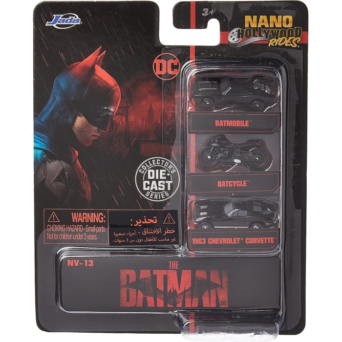 , 253211003, DC Batman Lisanslı, Batman 3lü Nano Araba, Die-Cast (Metal), 1;65, 4 Boy