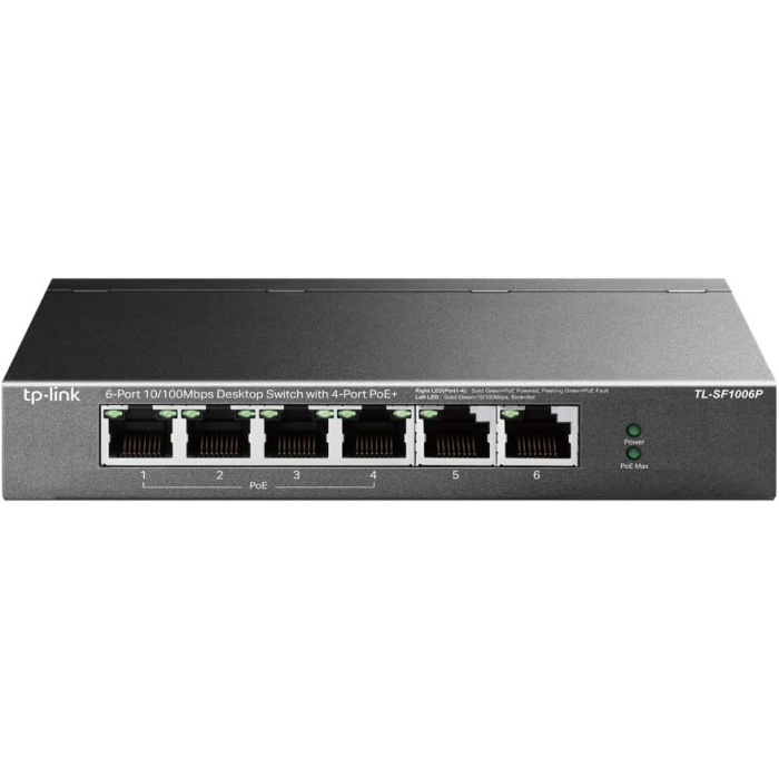 TL-SF1006P, 6-Port 10/100Mbps Desktop Switch with 4-Port PoE+