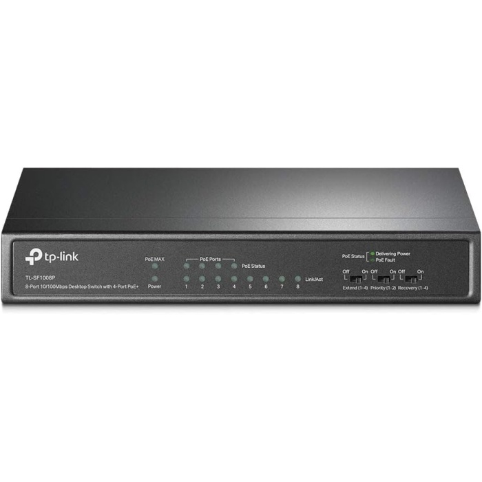 TL-SF1008P, 8-Port 10/100Mbps Desktop Switch with 4-Port PoE+